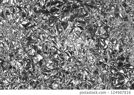 Crumpled aluminum foil Crumpled aluminum foil 124987816