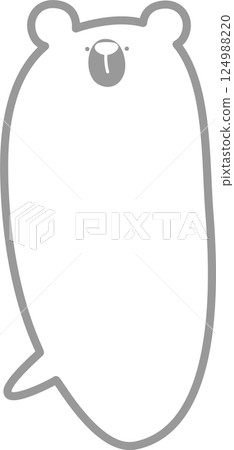 Minimal doodle hand draw animal bear speech bubble balloon, icon sticker memo keyword planner text box banner, flat design png illustration 124988220