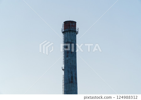 Big pipe. Air pollution concept, air emissions Big pipe. Air pollution concept, air emissions 124988312