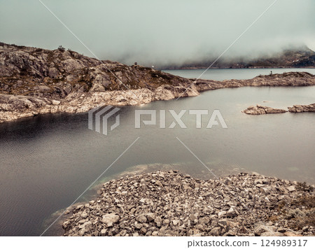 Lakes in mountains Norway 124989317