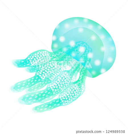 Octopus jellyfish_light blue 124989338