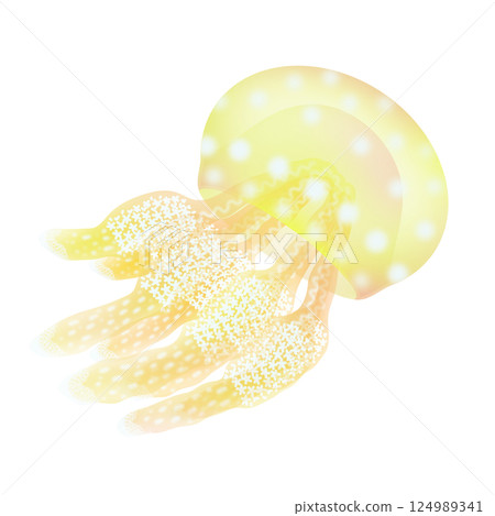 章魚水母_黃色 124989341