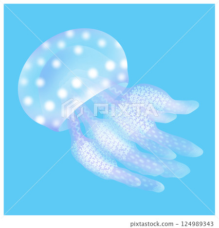 Octopus jellyfish_light blue 124989343