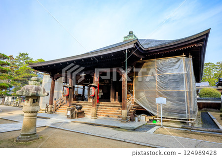 京都府宮津市知恩寺文殊堂的春天 124989428