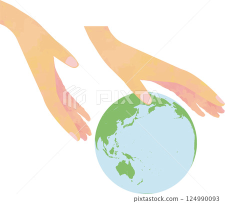 雙手捧著地球－善意守護未來的典範 124990093