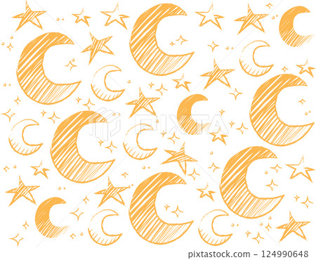 Illustration Of Moon And Stars Collection 124990648