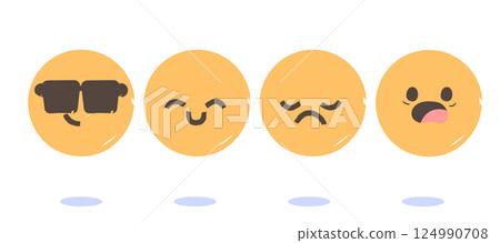 Cute Yellow Emoji Rating Review Collection Vector Illustration Cute Yellow Emoji Rating Review Collection Vector Illustration 124990708