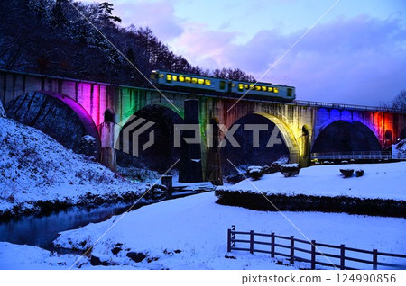 遠野眼鏡橋的冬季點燈活動 124990856