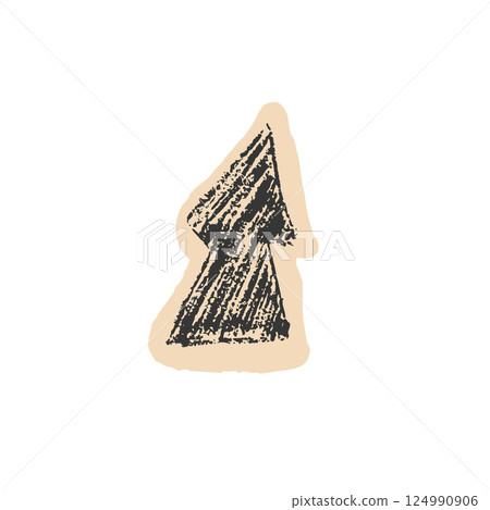 Arrow sticker doodle style. Pointer for collage isolated on white background. Vector crayon drawn illustration Arrow sticker doodle style. Pointer for collage isolated on white background. Vector crayon drawn illustration 124990906