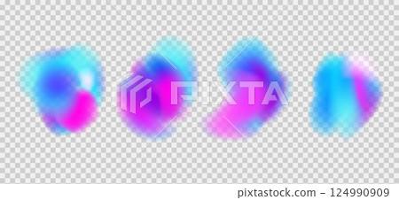 Irregular fluid gradient shapes set. Vector bold organic liquid splashes. Glow bright blobs with translucent forms. Uneven modern y2k figures. Colorful fluorescent blobs with gradation Irregular fluid gradient shapes set. Vector bold organic liquid splashes. Glow bright blobs with translucent forms. Uneven modern y2k figures. Colorful fluorescent blobs with gradation 124990909