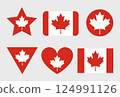 Canada Flag icon. Official vector Canadian flag isolated on white 124991126