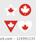 Canada Flag icon. Official vector Canadian flag isolated on white 124991135