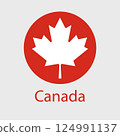 Canada Flag icon. Official vector Canadian flag isolated on white 124991137