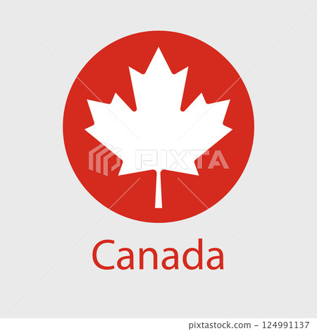 Canada Flag icon. Official vector Canadian flag isolated on white 124991137