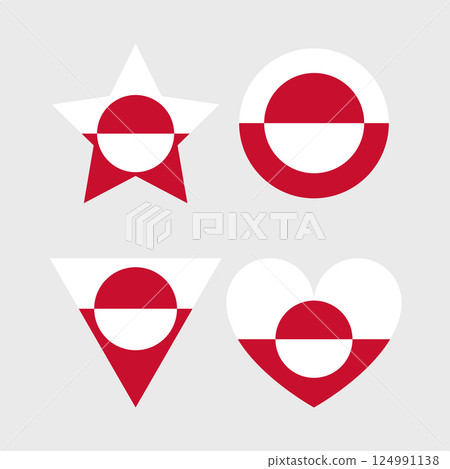 Greenland Flag icon. Official vector Greenland flag isolated on white 124991138