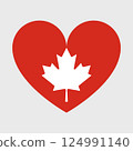 Canada Flag icon. Official vector Canadian flag isolated on white 124991140