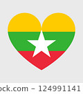 Myanmar Flag icon. Official vector Burma flag isolated on white 124991141