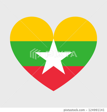 Myanmar Flag icon. Official vector Burma flag isolated on white 124991141