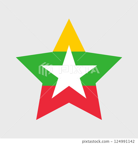 Myanmar Flag icon. Official vector Burma flag isolated on white 124991142