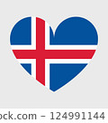 Iceland Flag icon. Official vector Icelandic flag isolated 124991144