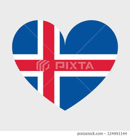 Iceland Flag icon. Official vector Icelandic flag isolated 124991144