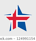 Iceland Flag icon. Official vector Icelandic flag isolated 124991154
