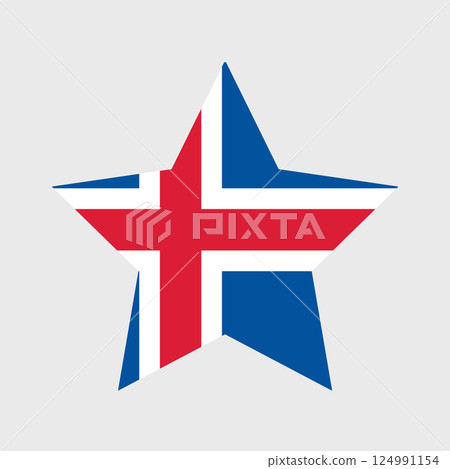 Iceland Flag icon. Official vector Icelandic flag isolated 124991154