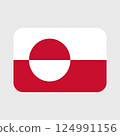 Greenland Flag icon. Official vector Greenland flag isolated on white 124991156