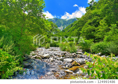 Chugoku region, Daisen-Oki National Park, Ogamiyama Shrine Okumiya, image of Sai-no-kawara, memorial stone piles and Mt. Daisen, Daisen Town, Tottori Prefecture (1) Chugoku region, Daisen-Oki National Park, Ogamiyama Shrine Okumiya, image of Sai-no-kawara, memorial stone piles and Mt. Daisen, Daisen Town, Tottori Prefecture (1) 124991486