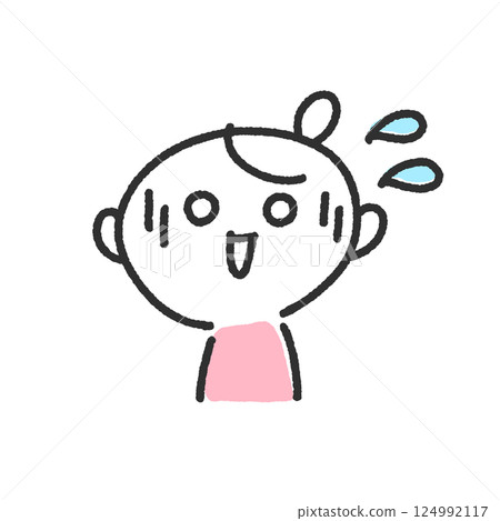 Woman in a cold sweat and upset, anxious, nervous, panic 124992117