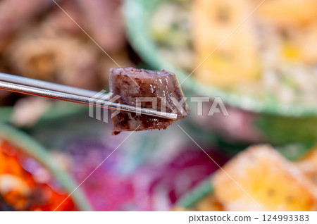Korean traditional street food. Sundae Korean traditional street food. Sundae 124993383