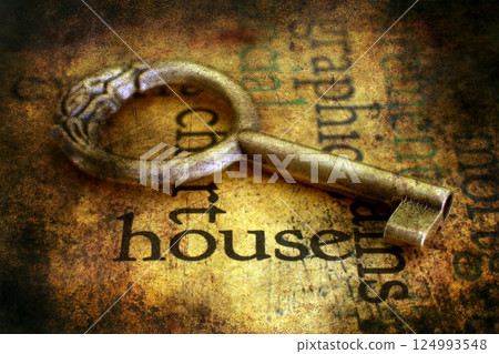 Key on housing grunge background 124993548