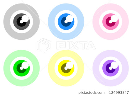 Illustration of a round eyeball for surveillance or attention Illustration of a round eyeball for surveillance or attention 124993847