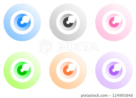 Illustration of a round eyeball for surveillance or attention 124993848