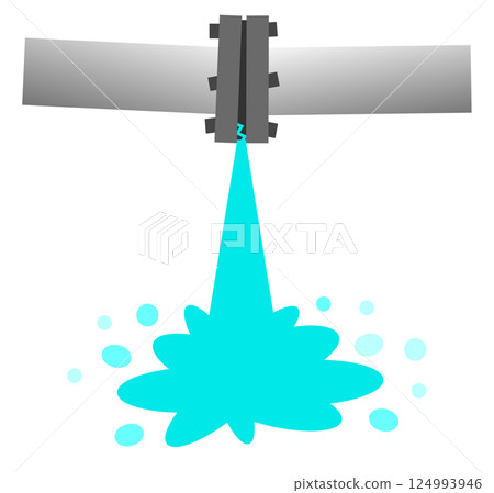 Illustration of an emergency problem of water leakage due to defective or deteriorated piping 124993946