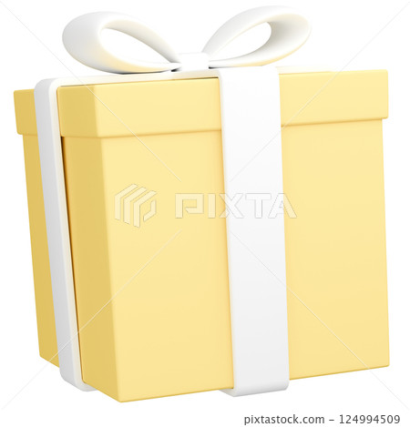3D illustration_present_yellow 124994509
