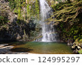 Rainbow over waterfall 124995297