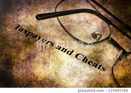Taxpayers and cheats grunge concept 124995589