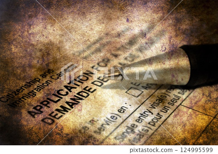 Immigration Canada form grunge concept 124995599