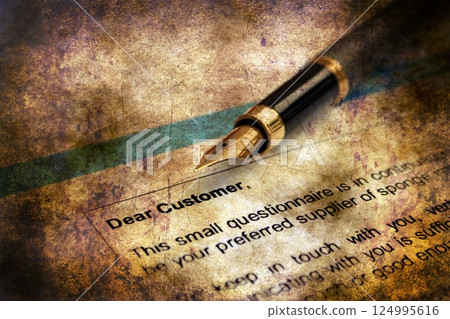 Customer survey form grunge concept Customer survey form grunge concept 124995616