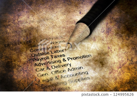 Operating expenses form grunge concept 124995626