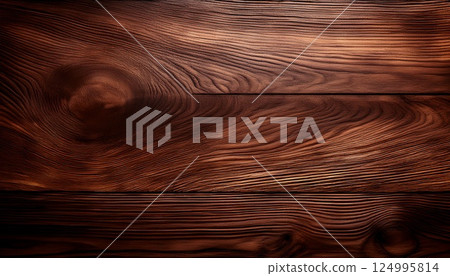 Dark brown wooden board texture 124995814