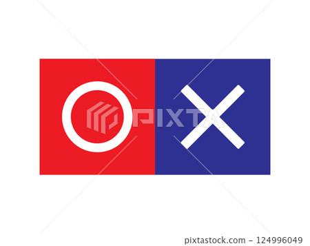 Illustration of a circle with a cross Illustration of a circle with a cross 124996049