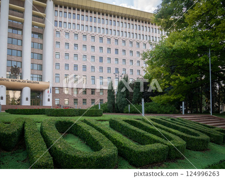 Parliament building in the city center, Chisinau, Moldova, Europe 124996263
