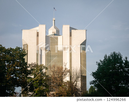 Presidential palace detail, Chisinau, Moldova, Europe 124996266