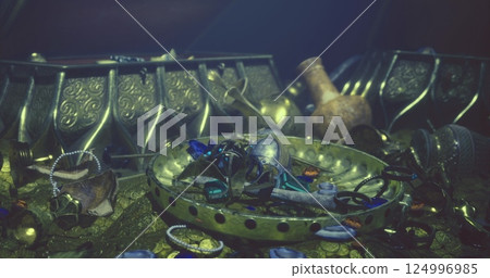 Treasure trove discovered in ancient shipwreck showcasing historical artifacts Treasure trove discovered in ancient shipwreck showcasing historical artifacts 124996985