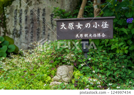 Signs and stone statues of Ohara Women's Path Signs and stone statues of Ohara Women's Path 124997434