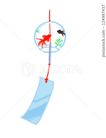 風鈴與金魚圖案 124997437