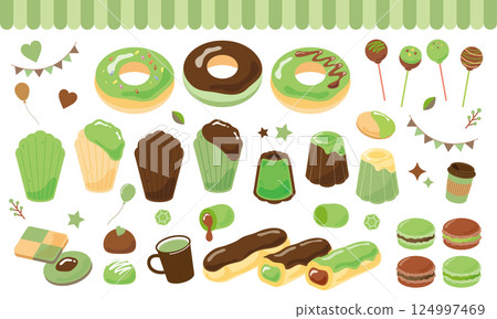 抹茶和巧克力零食 抹茶和巧克力零食 124997469