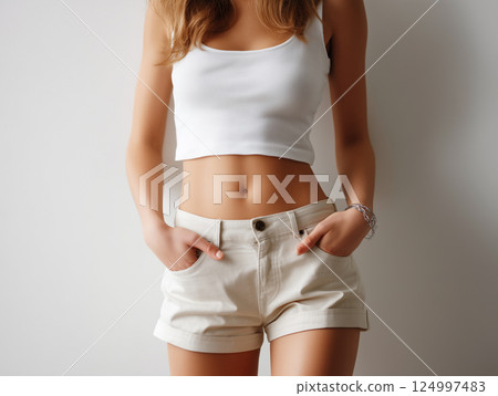 Woman with beautiful waistline 124997483
